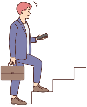階段に登っているビジネスマンのイラスト